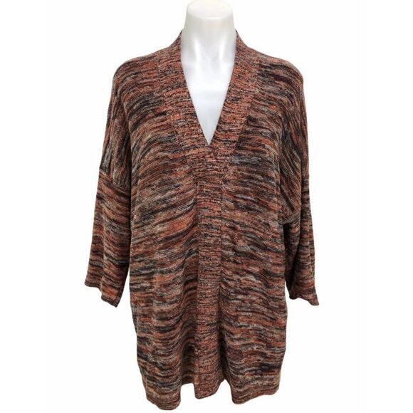 J.Jill Sweater Women Small Purejill Campari Marled Knit Red Black Oversize Boxy - Picture 4 of 13